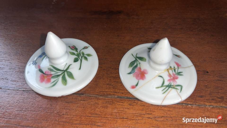 Kałamarz Biała porcelana Róże i chabry Gdańsk