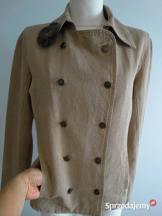 Kurtka Trencz Bosmanka Lniana Len Bawełna Lekka Łomża