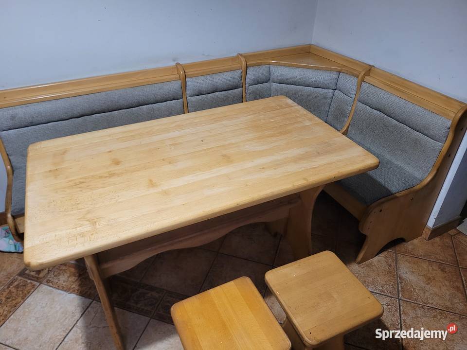 Kuchenny Bukowy Narożnik ze Stołem 100cm Czudec sprzedam