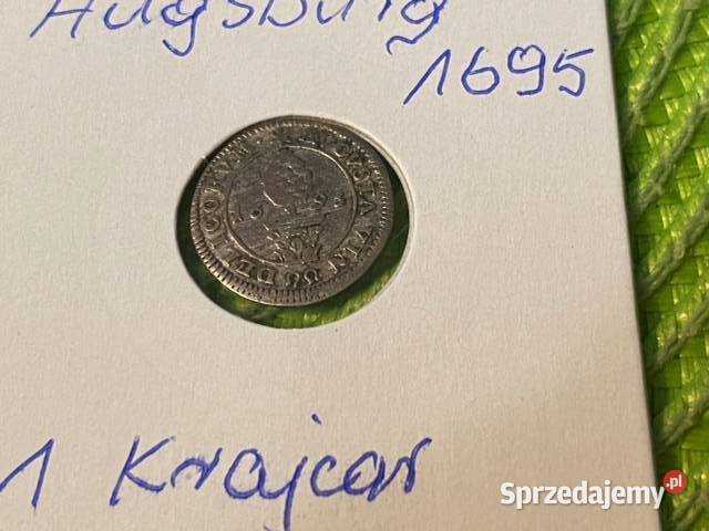 moneta srebrna Wolnego Miasta Augsburg z 1695r Łomża