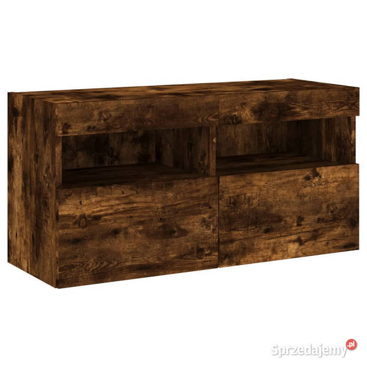 Ścienna szafka TV z LED przydymiony dąb 80x30x40 Warszawa