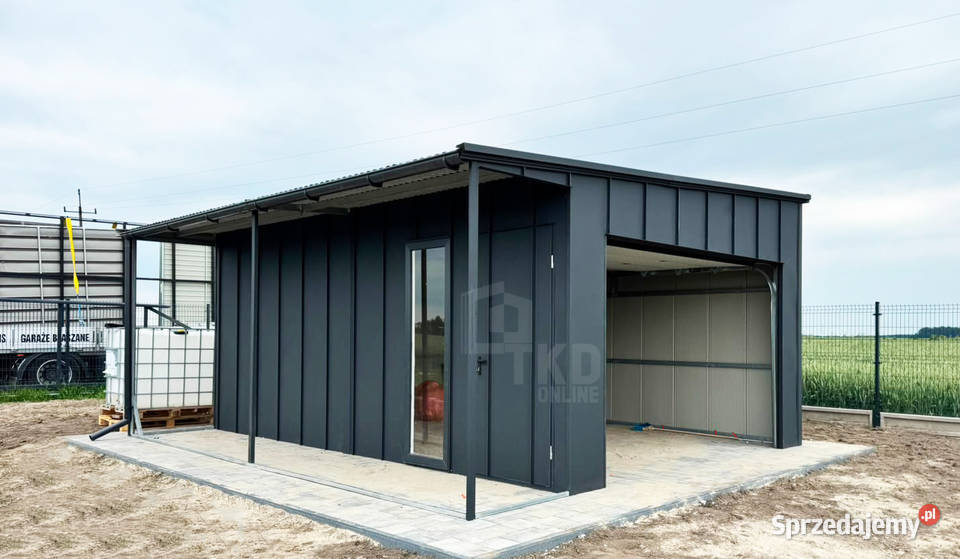 Garaz blaszany 4x6 m wiata 1m brama segmentowa 24m2 Olsztyn sprzedam