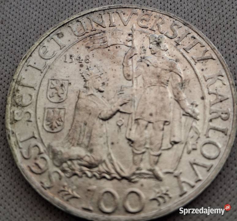 CZECHOSLOWACJA100 KORON1948 rSREBRO600LECIE Legionowo