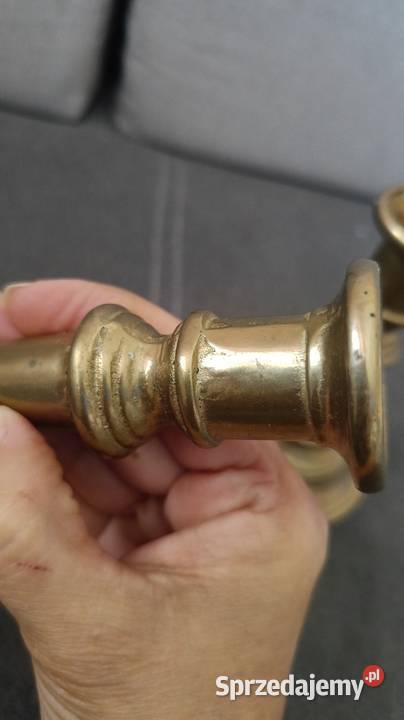 Dwa mosiężne świeczniki Dom i Ogród Piła