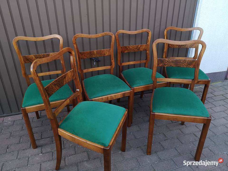 Krzesła ARTDECO Stare Antyk Komplet 6 Sztuk Swarzędz