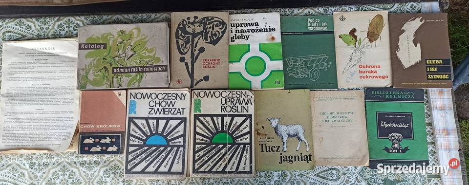 Stare książki rolnicze z lat 50 i 60, dot. roślin i zwierząt