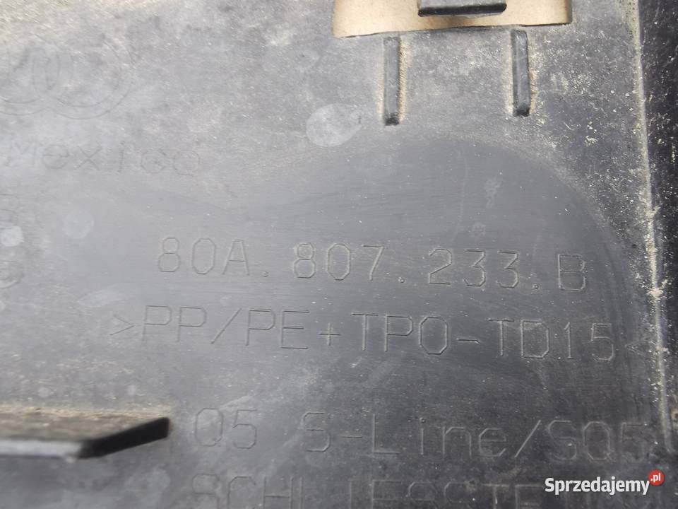 Płyta osłona pod zderzak przód audi Q5 II 2