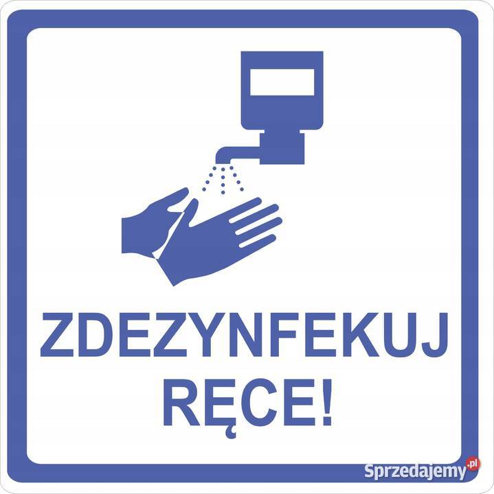 Naklejka zdezynfekuj ręce 20 na witrynę szybę Kamionna sprzedam