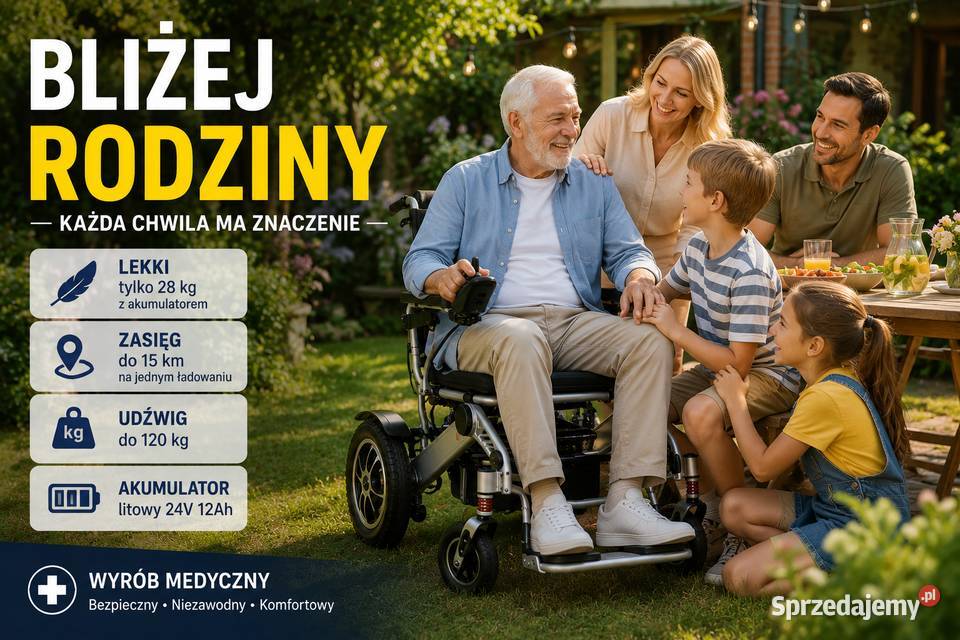 Elektryczny wózek lekki i składany Możliwość