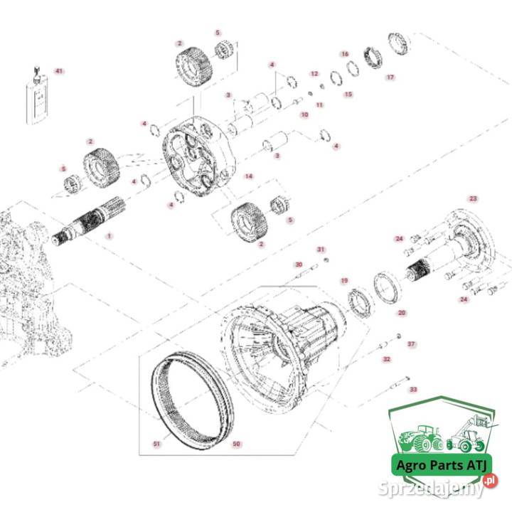 Zwolnica 716161150014 Reduktor 150051A Massey Zawieszenie