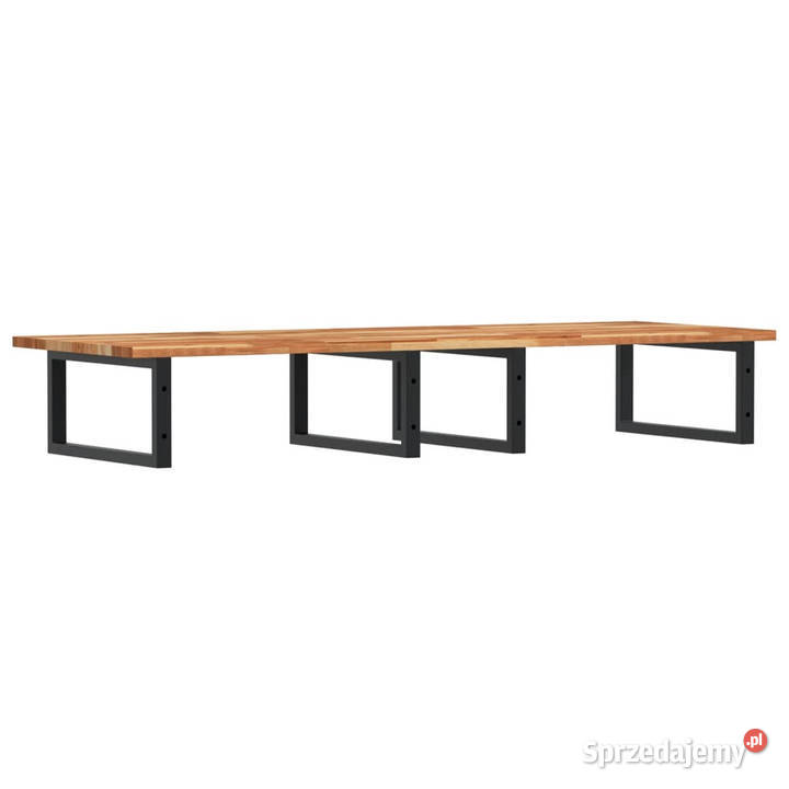 Półka ścienna pod umywalkę stal i lite drewno