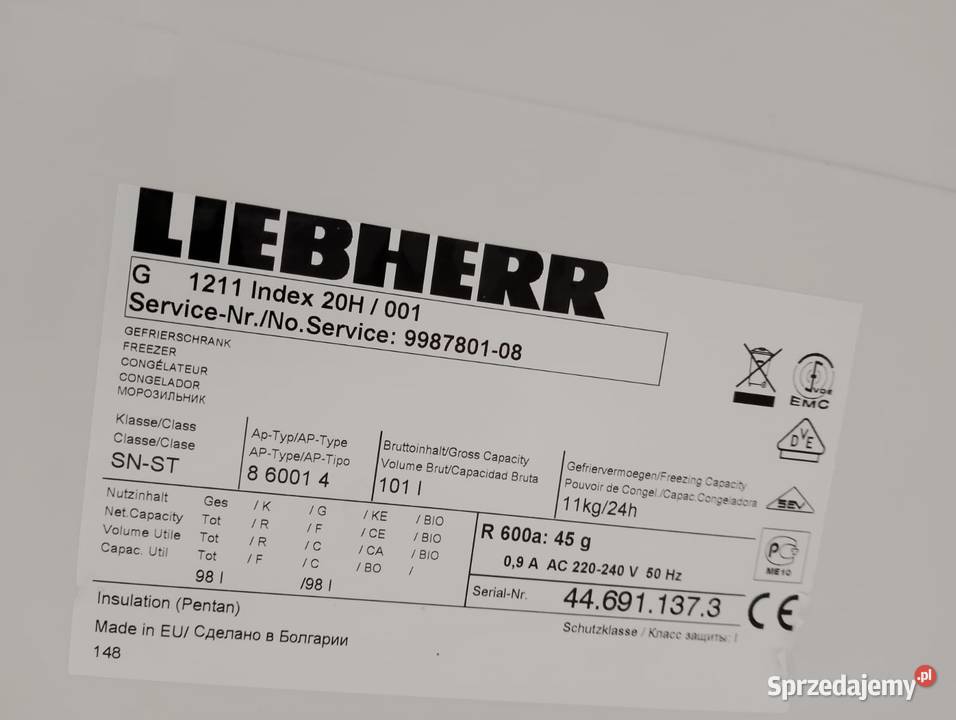 SZAFA MROŹNICZA PODBLATOWA LIEBHERR 