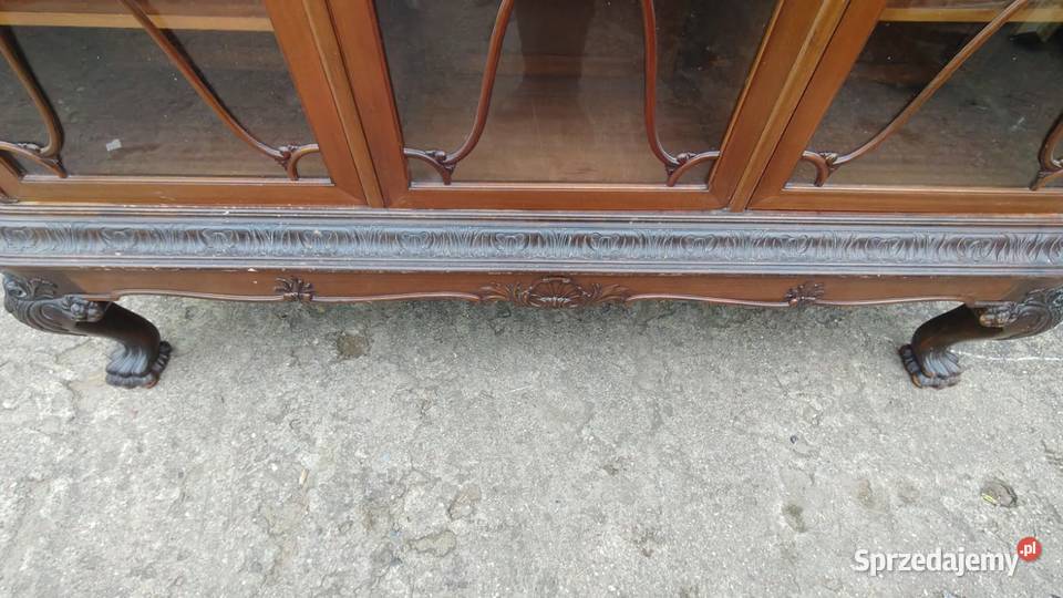 Kredens serwantka witryna chippendale rzeźbienia mazowieckie Warszawa sprzedam