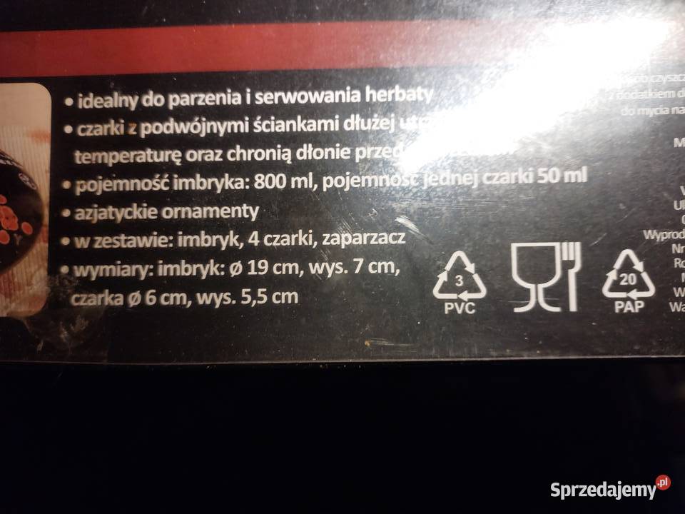Serwis do herbaty czarny z czajnikiem Nowy Wrocław