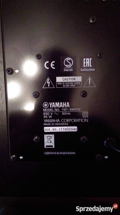 Subwoofer YAMAHA YSTSW012 Wrocław