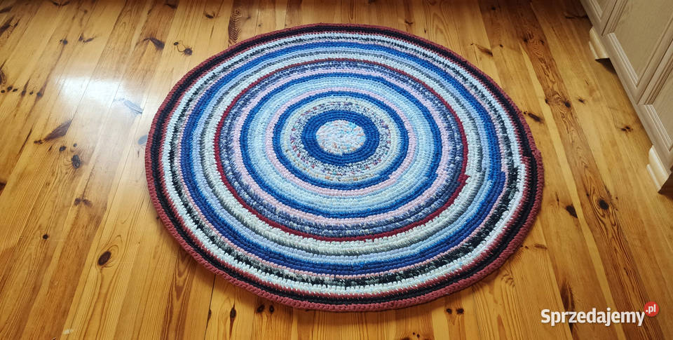 Dywan okrągły średnica 135 rękodzieło zero waste Łódź sprzedam
