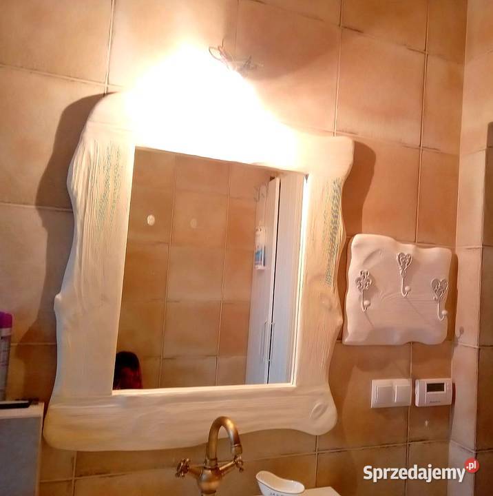 Lustro drewniane wieszak vintage rustykalny loft świętokrzyskie Radków