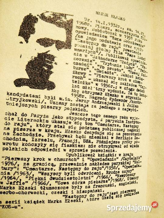 Hłasko Następny do raju książki unikatowe Warszawa
