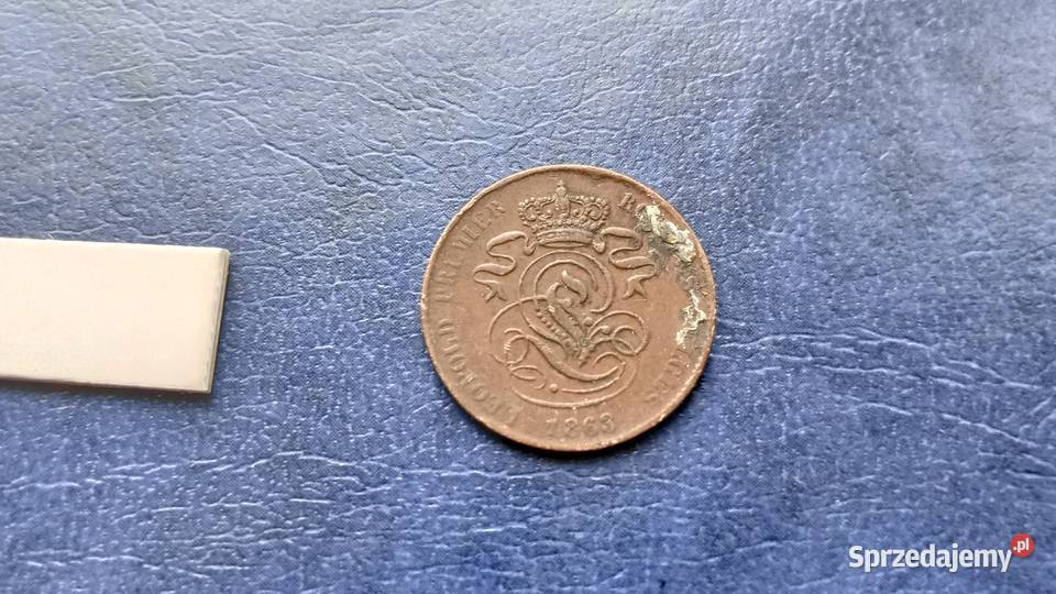 Stare monety 2 cent 1863 Belgia 2 Lesko