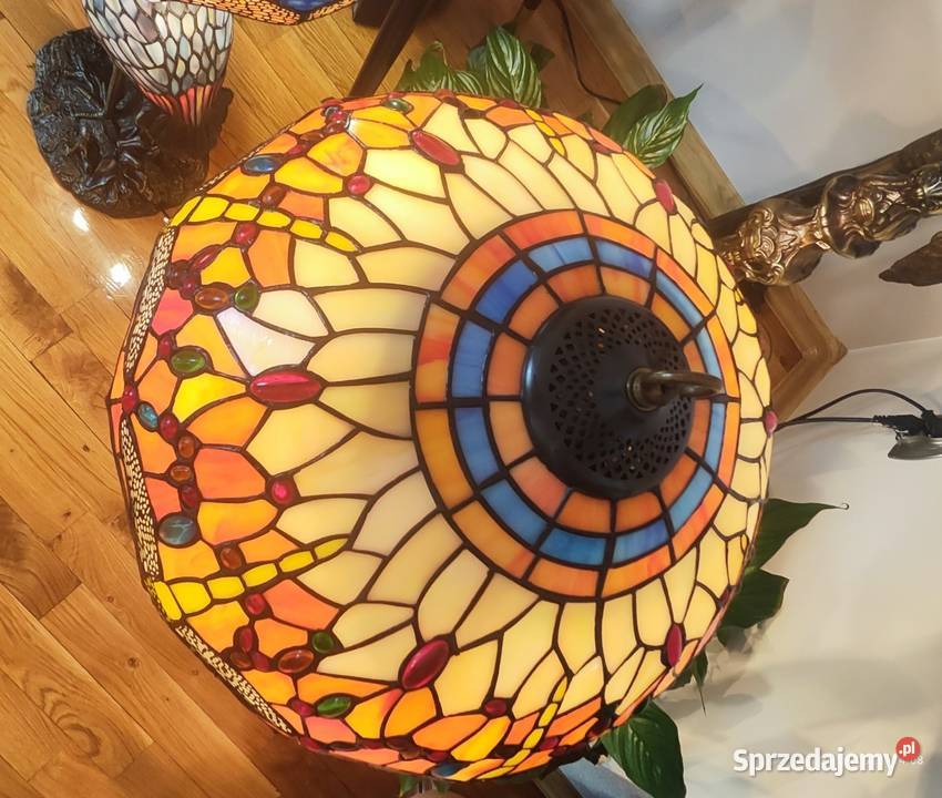 Lampy gabinetowe witrażowe podstawa żuraw Lampy stołowe i nocne Łódź