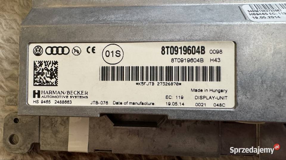 Audi MMI 3G komplet Radio wyświetlacz panel Alwernia sprzedam