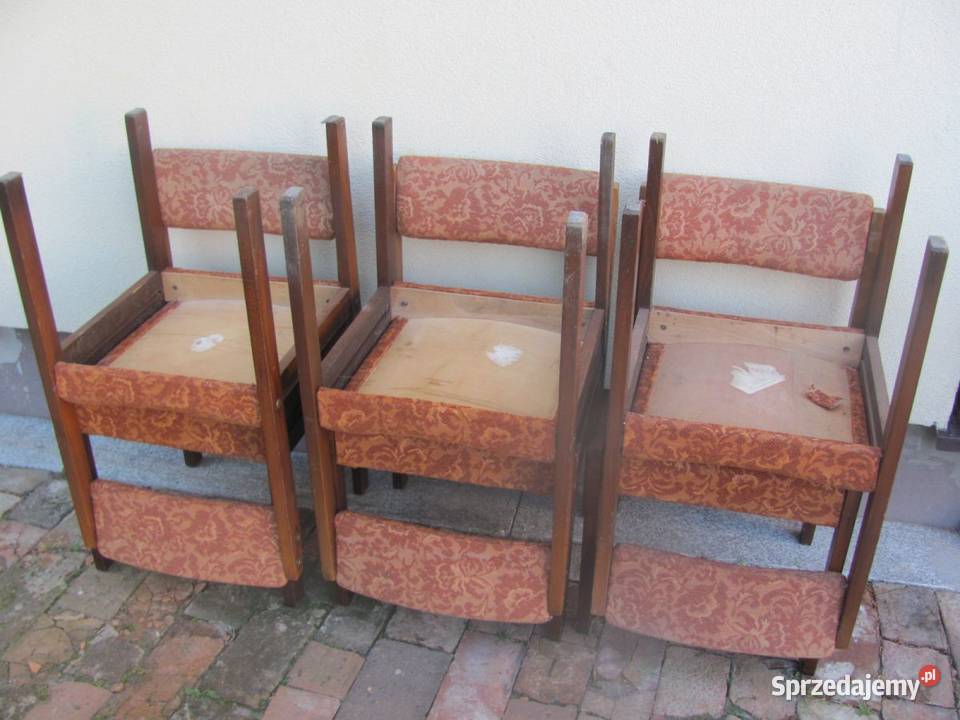 krzesła PRL vintage lite drewno stare do Zamość