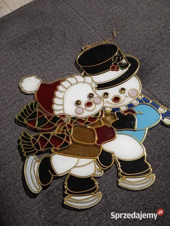 świąteczna ozdoba na okno dwa balwanki Poznań