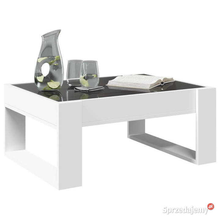 Stolik kawowy z LED Infinity biały 70x53x30 Warszawa