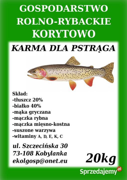 Karma pasza ryb karp koi pstrąg jesiotr Stargard