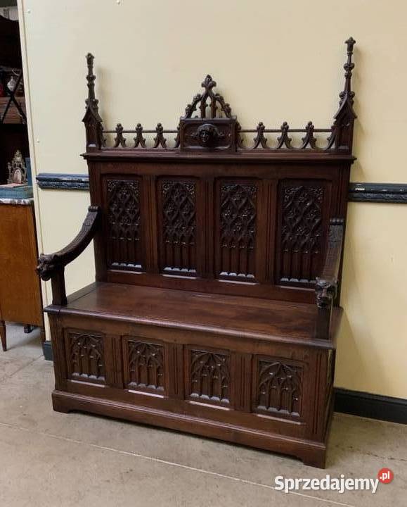Tron i ława neogotyk Meble Kraków