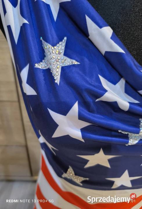 Bluzka top topik flaga USA gwiazdy cekiny Rozmiar uniwersalny Bolesławiec sprzedam