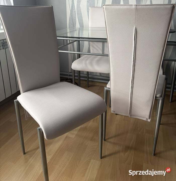 Stół szklany z 4 krzesłami Gomunice