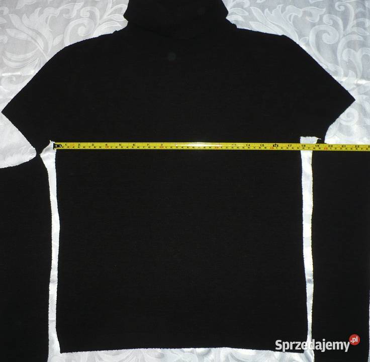 Sweter czarny golf rękawy długo do ściągania