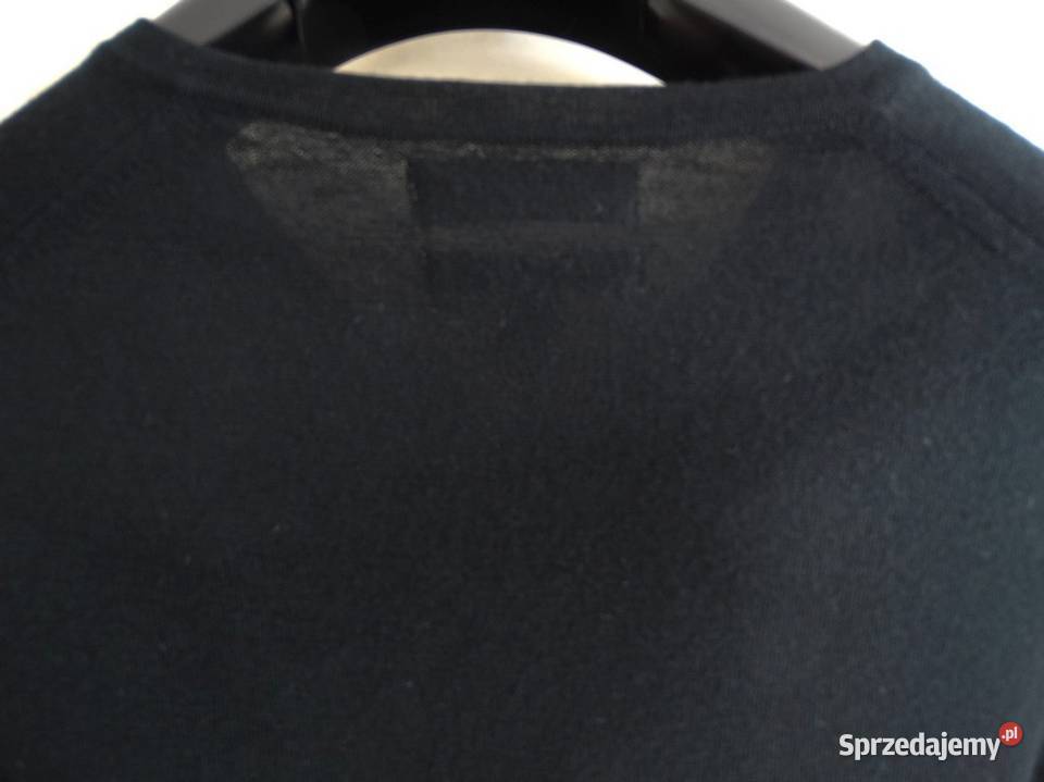 Sweter Męski Wełniany 100 Wełna Merino Fine czarny Łomża