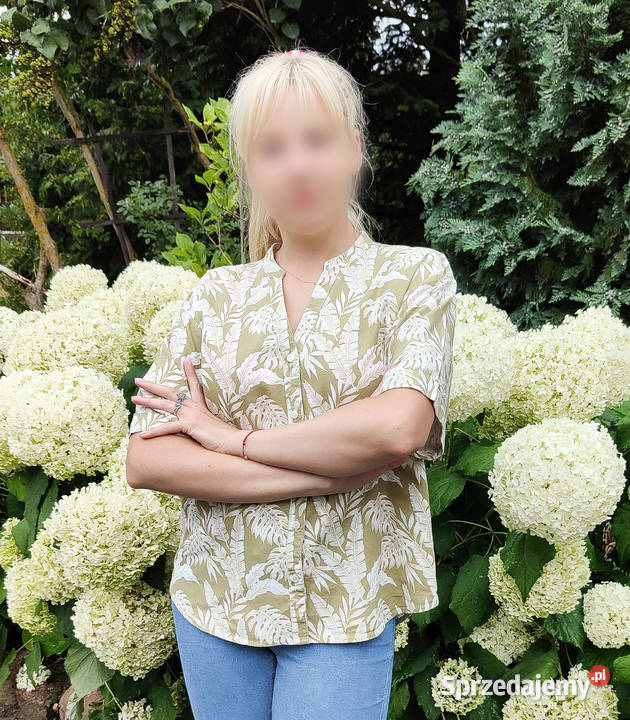 Letnia koszula Cream 38 M len wiskoza lato Szczecin