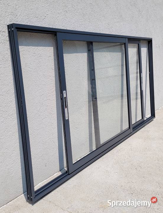 Okno przesuwne gastronomiczne 200 x 100 antracyt pomorskie Gdańsk
