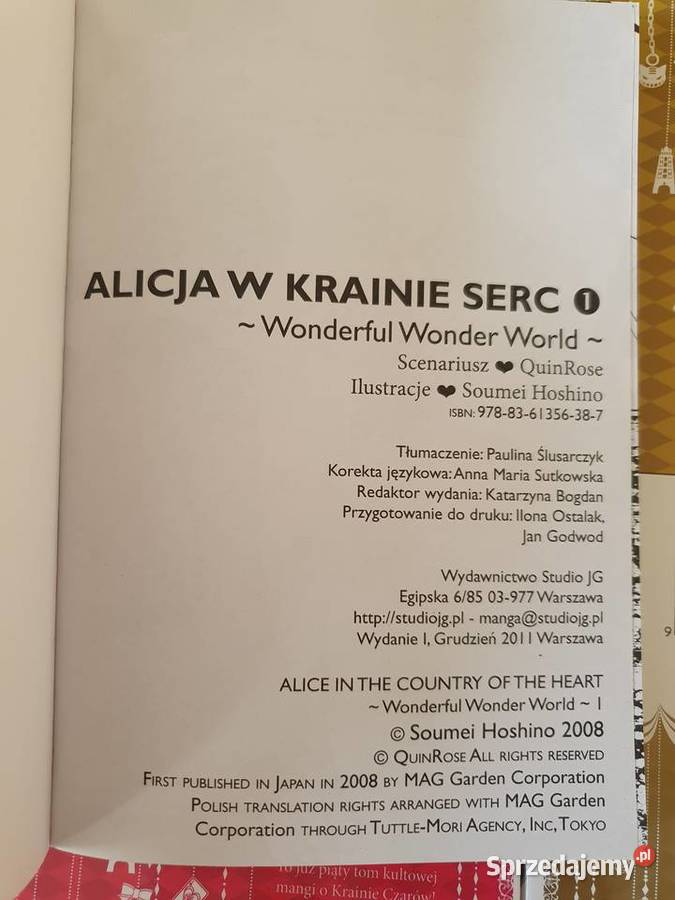 Alicja w Krainie Serc zestaw 6 tomów wydanie 1 Gdynia sprzedam