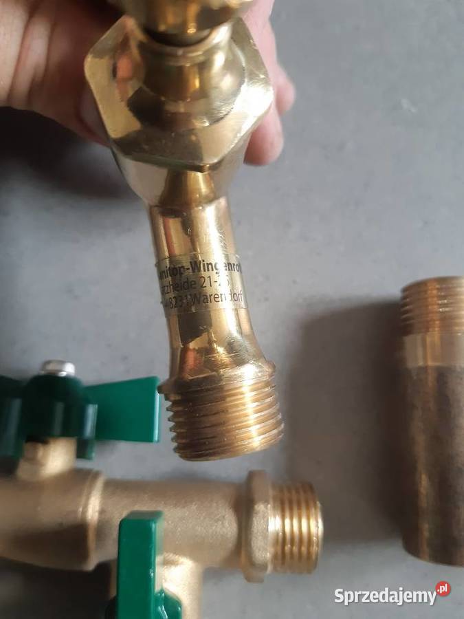 Krany ogrodowe solidne z mosiądzu zestaw Lublin