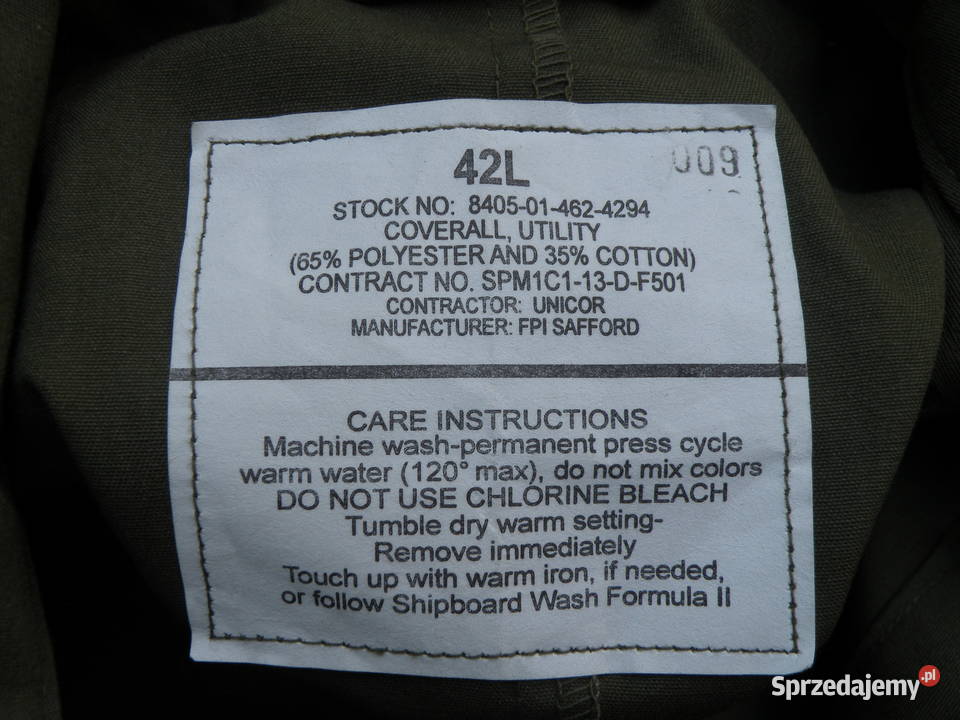 Kombinezon mechanika USMC olive 42L Wrocław