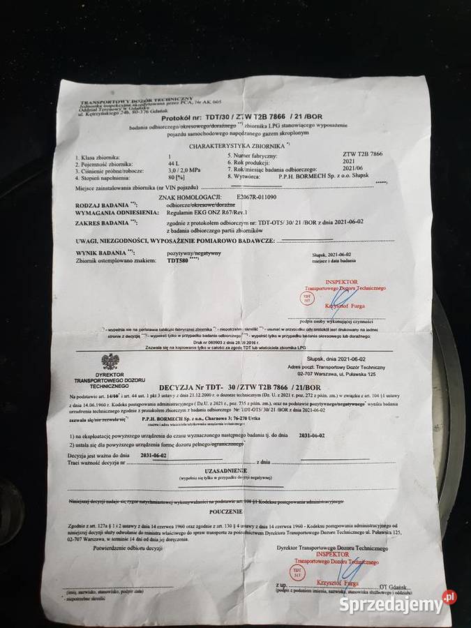 Butla Zbiornik lpg gazowa 44L 2031r Kompletna sprzedam