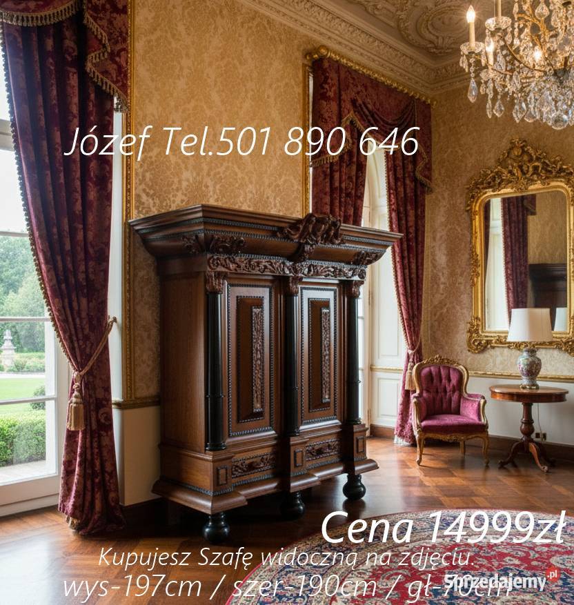 Piękne Antyki Stara szafa dwudrzwiowa Pszczyna