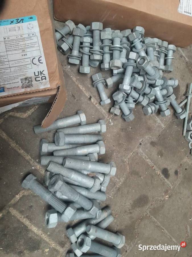 Śruby hv konstrukcyjne fi 16 20 24 30 różne wielkopolskie Czajków sprzedam