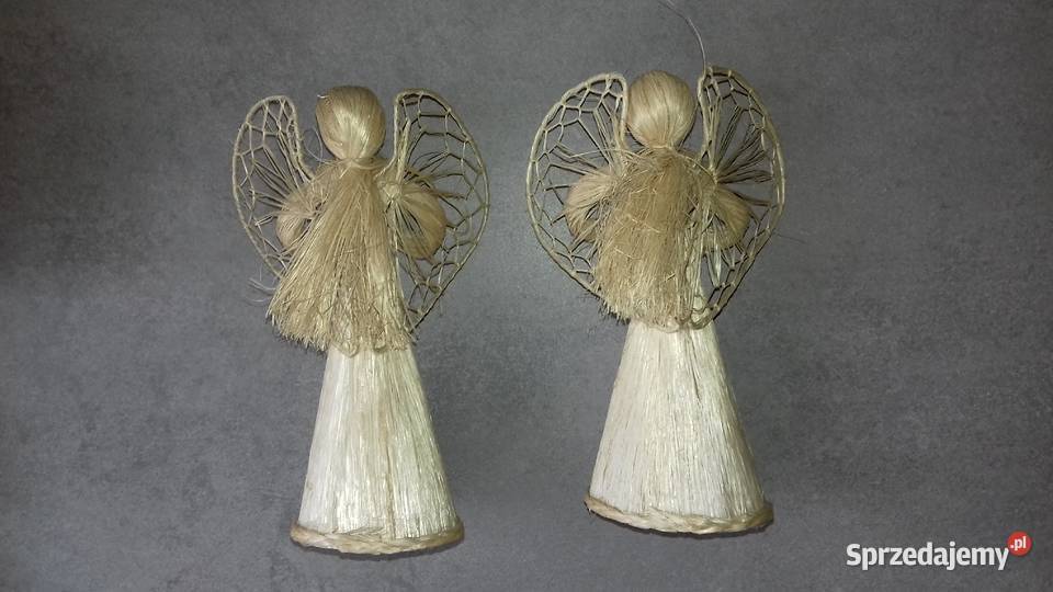 Figurki anioł aniołki z słomy 2 sztuki zachodniopomorskie Kołobrzeg