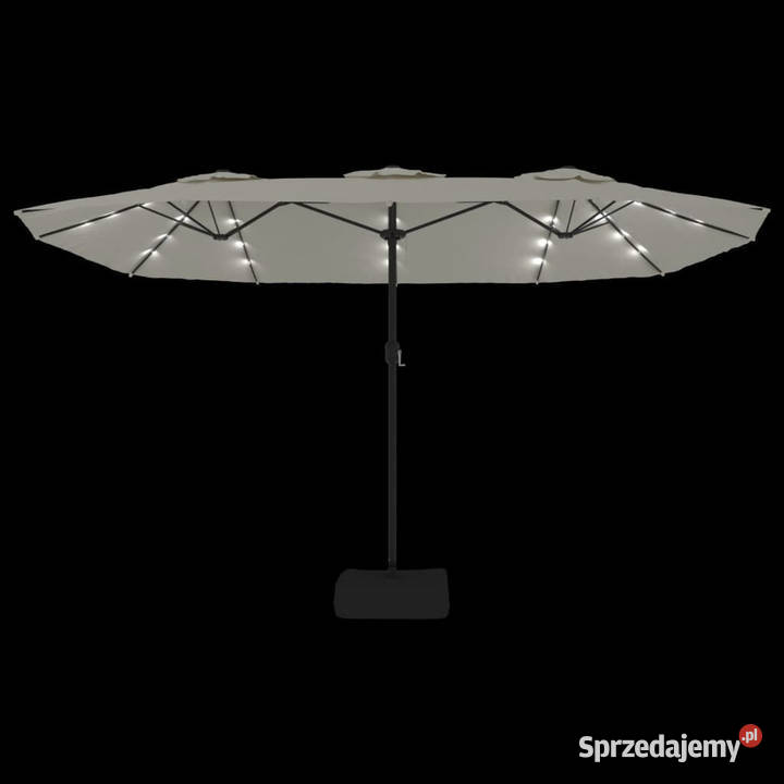 Podwójny parasol ogrodowy z LED piaskowy 449x245 Warszawa