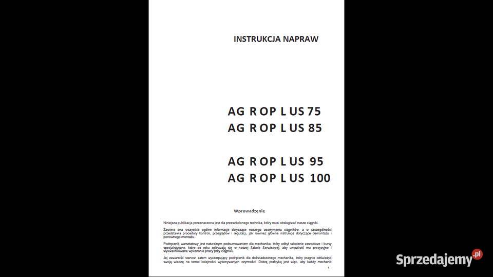 AGROPLUS 75 8595100 INSTRUKCJA NAPRAW Polsku miękka