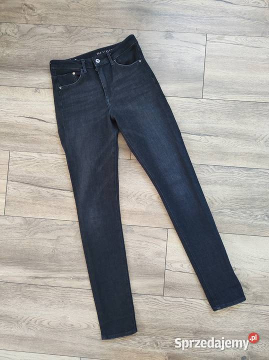 Czarne spodnie dzinsowe Wysoki stan HM Trousers Jasło