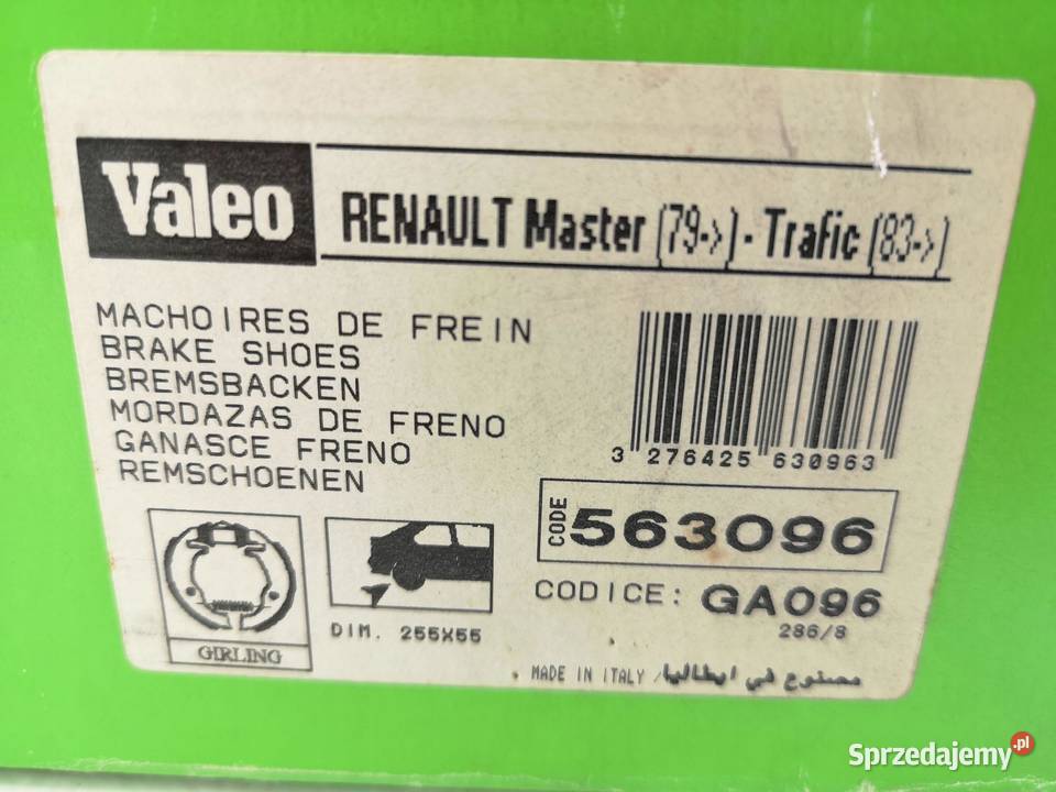 SZCZĘKI HAMULCOWE TYŁ VALEO MASTER 79 TRAFIC 83