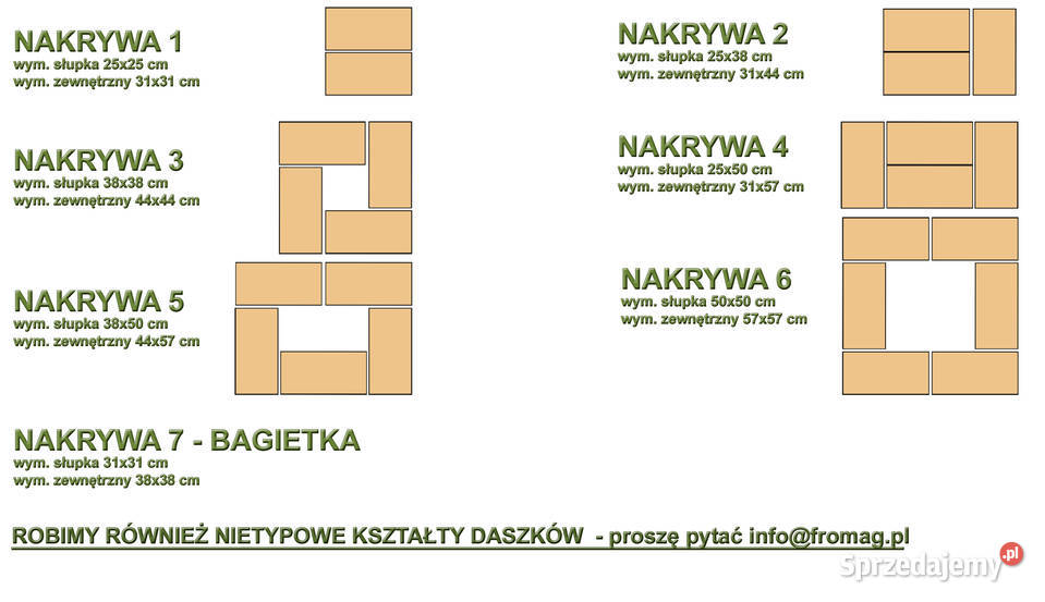 Daszek klinkier ceramiczny na słupek 38x38
