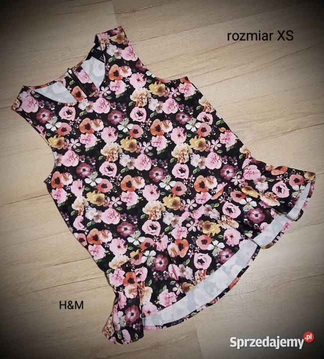Bluzka bez rękawów w kwiaty HM rozmiar XS nowa