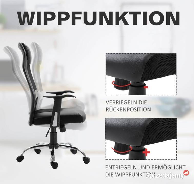 Krzesło biurowy obrotowe z regulacją wysokości Brzesko